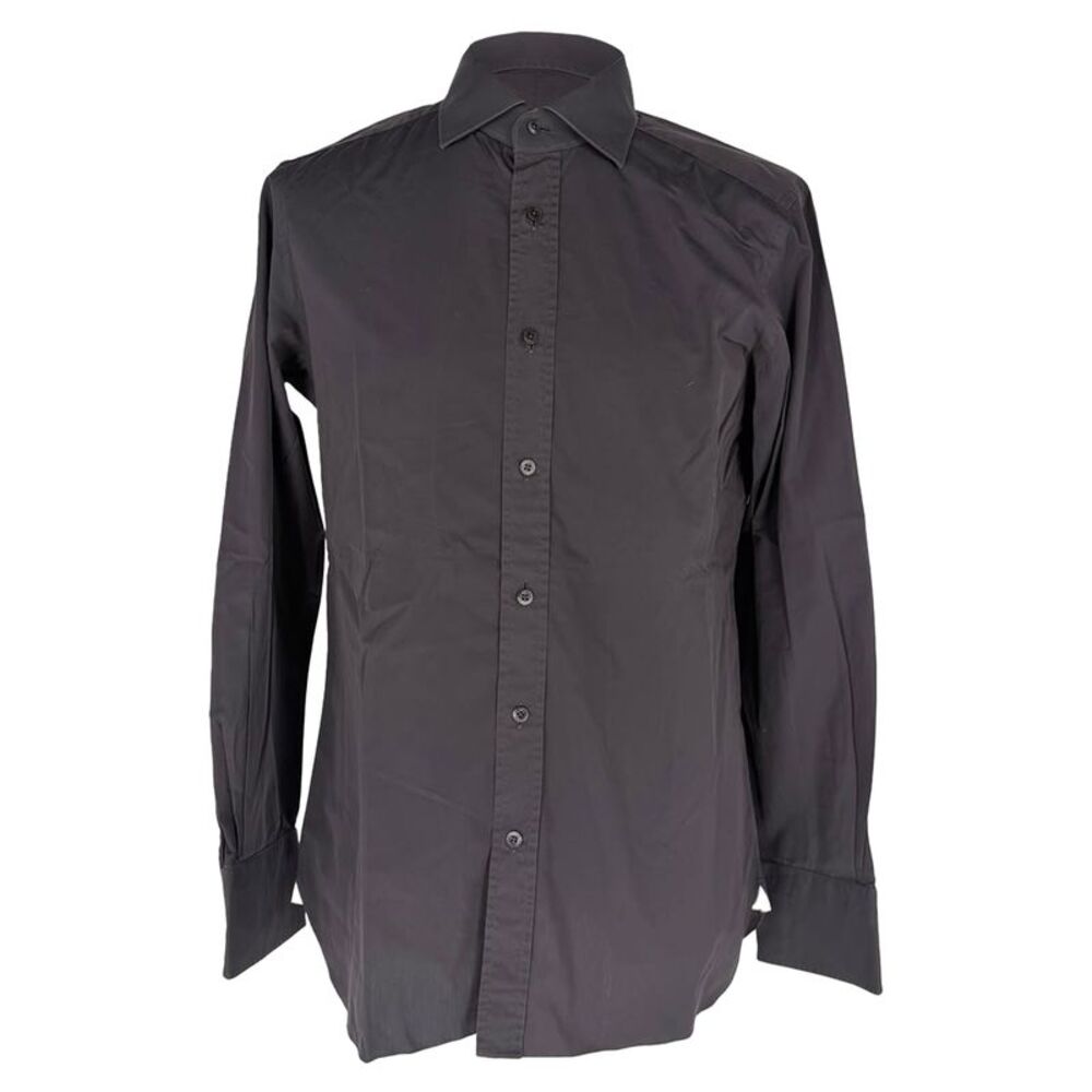 Tom Ford Button-Down Shirt in Dark Grey Cotton